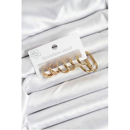316L �elik Gold Renk Kad�n K�pe Seti
