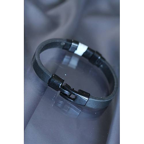 Siyah Beyaz Renkli Deri Bileklik