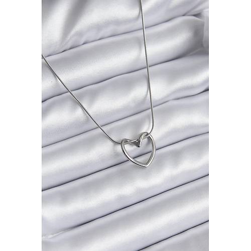 316L �elik G�m�� Renk Kalp Model Kad�n Kolye