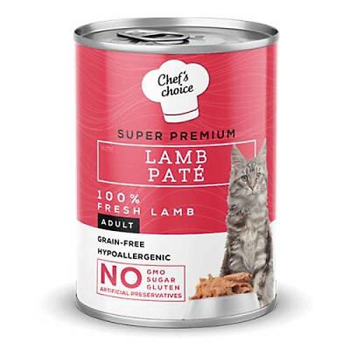 Pate Lamb Kuzu Etli Tah�ls�z Yeti�kin Kedi Konservesi 12 Adet 400 Gr