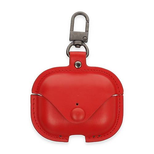 Airpods 3 (3.nesil) �anta Deri K�l�f - K�rm�z�