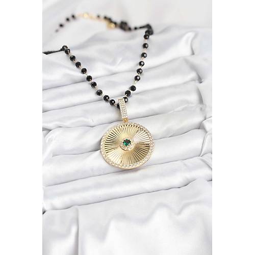 316L �elik Zincir Kristal Boncuklu Kad�n Kolye