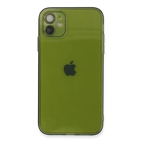 iPhone 12 K�l�f Fly Lens Silikon - Ye�il