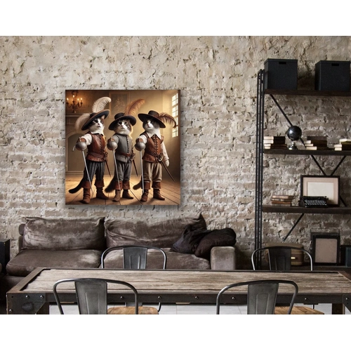 �� Silah��r Kedi Kanvas Tablo 90x90cm