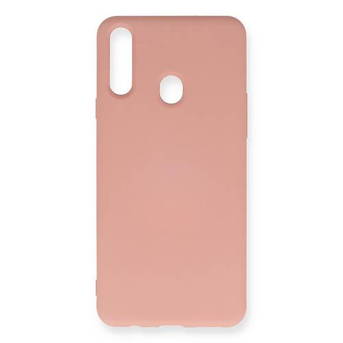 Galaxy A20S K�l�f Nano i�i Kadife Silikon - Pudra