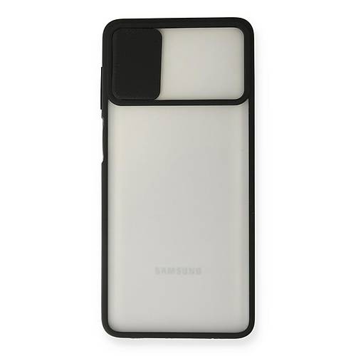 Galaxy M51 K�l�f Palm Buzlu Kamera S�rg�l� Silikon - Siyah