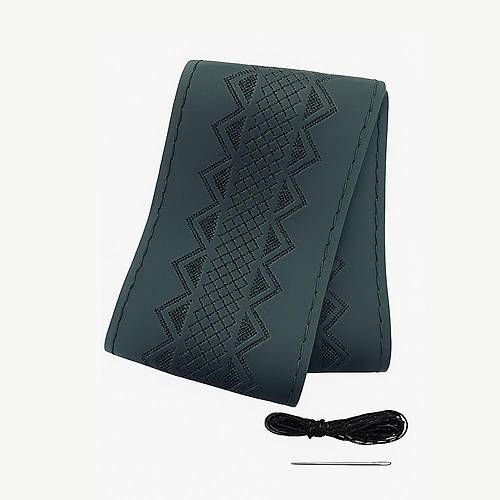 L�x Desenli Deri Dikme Direksiyon K�l�f� 38-40cm Siyah OND362