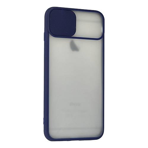 iPhone 6 Plus K�l�f Palm Buzlu Kamera S�rg�l� Silikon - Lacivert