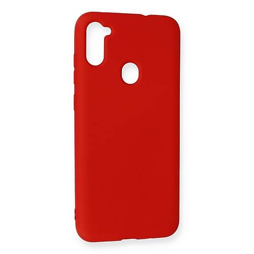 Galaxy A11 K�l�f Nano i�i Kadife Silikon - K�rm�z�