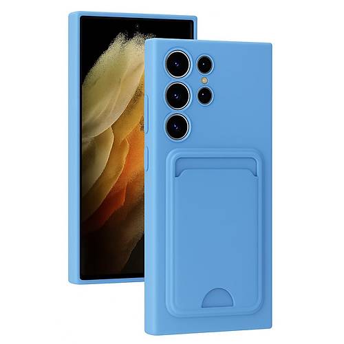 Galaxy S24 Ultra K�l�f Kelvin Kartvizitli Silikon - Mavi