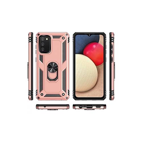 Galaxy A02S K�l�f Sofya Y�z�kl� Silikon Kapak - Rose