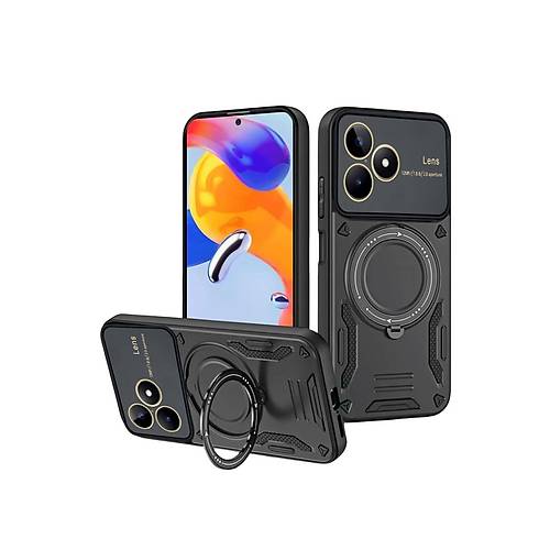 Realme C53 K�l�f Joy Lens Standl� Kapak - Siyah