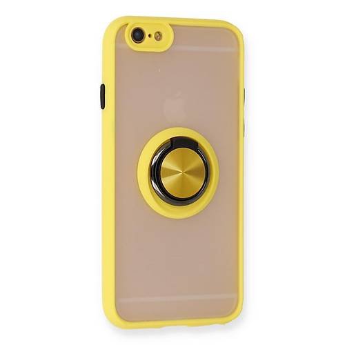 iPhone 6 K�l�f Montreal Y�z�kl� Silikon Kapak - Sar�