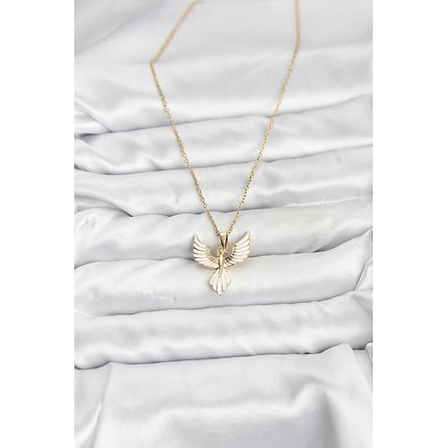 316L �elik Zincir Gold Renk Anka Ku�u Model Kad�n Kolye