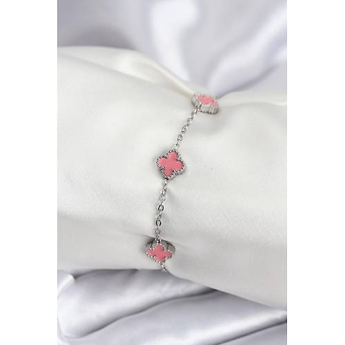 316L �elik G�m�� Renk Pembe Baby Boy Yonca Kad�n Bileklik