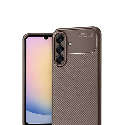 Galaxy A17 5G Auto Focus Karbon Kapak - Kahverengi