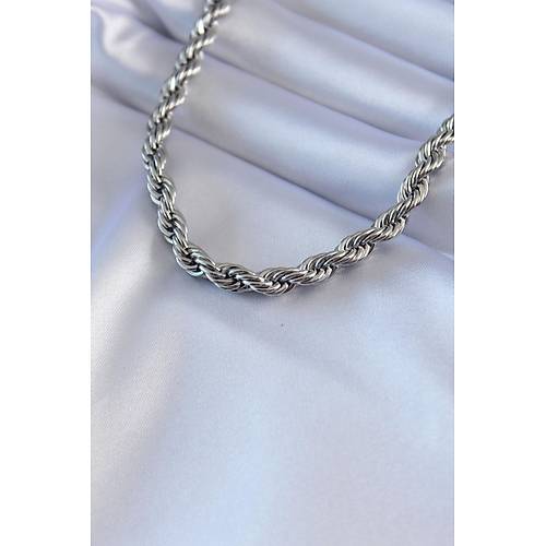 316L �elik G�m�� Renk Burgu Model 45 cm Kad�n Kolye