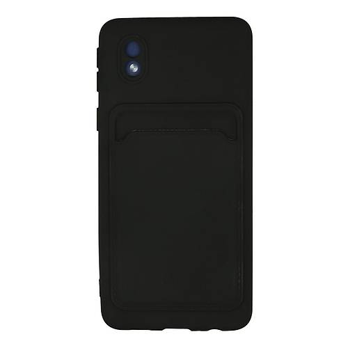 Galaxy A01 Core K�l�f Kelvin Kartvizitli Silikon - Siyah
