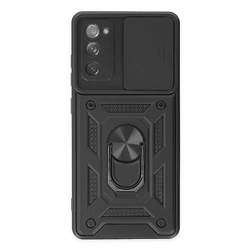 Galaxy S20 FE K�l�f Pars Lens Y�z�kl� Silikon - Siyah
