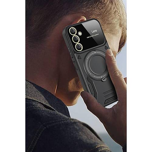 Galaxy A05S K�l�f Joy Lens Standl� Kapak - Mor