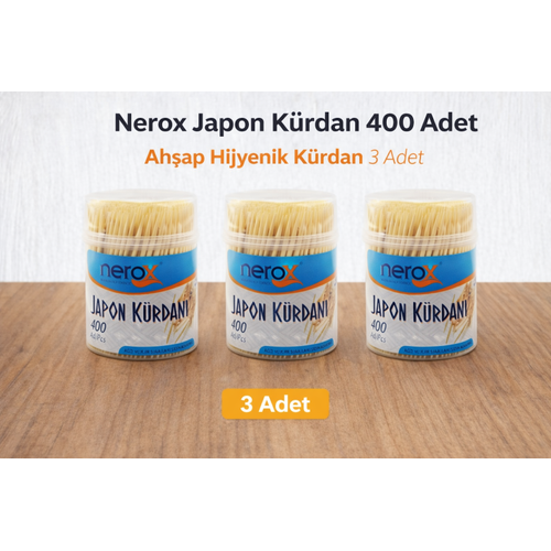 Nerox Japon K�rdan 400 Adet Ah�ap Hijyenik K�rdan 3 Adet