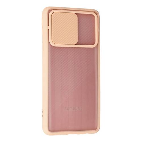 Galaxy A01 Core K�l�f Palm Buzlu Kamera S�rg�l� Silikon - Pembe