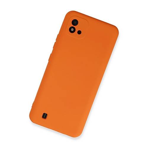 Realme C11 2021 K�l�f Nano i�i Kadife Silikon - Turuncu