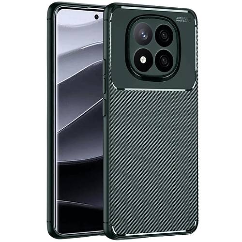 Redmi Note 14 Pro 4G K�l�f Auto Focus Karbon Kapak - Koyu Ye�il