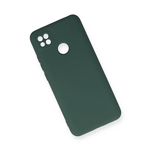 Redmi 9C K�l�f Nano i�i Kadife Silikon - Koyu Ye�il