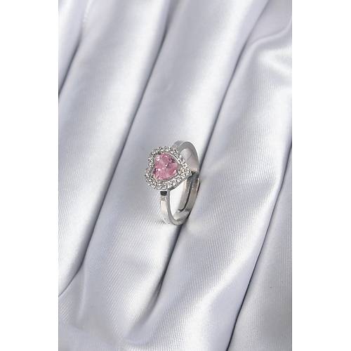 Pirin� G�m�� Renk Pembe Zirkon Ta�l� Charm Model Kad�n Y�z�k