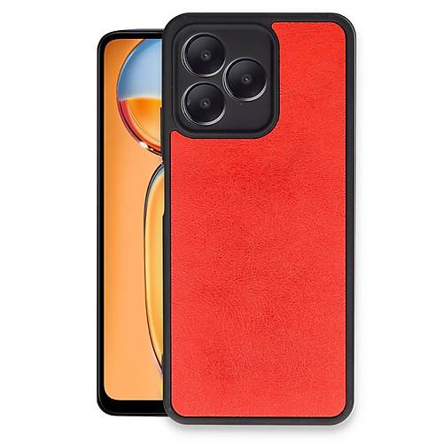 Realme Note 50 4G K�l�f Aras Deri Kapak - K�rm�z�