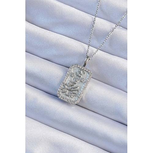 316L �elik Zincir G�m�� Renk Zirkon Ta�l� �er�eveli Tarot Kolye