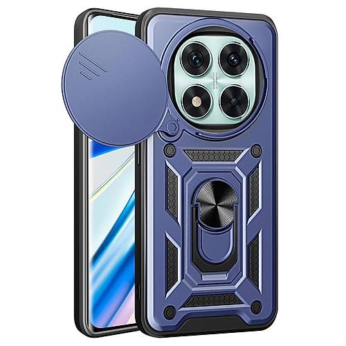 Redmi Note 14 Pro 5G K�l�f Pars Lens Y�z�kl� Silikon - Lacivert