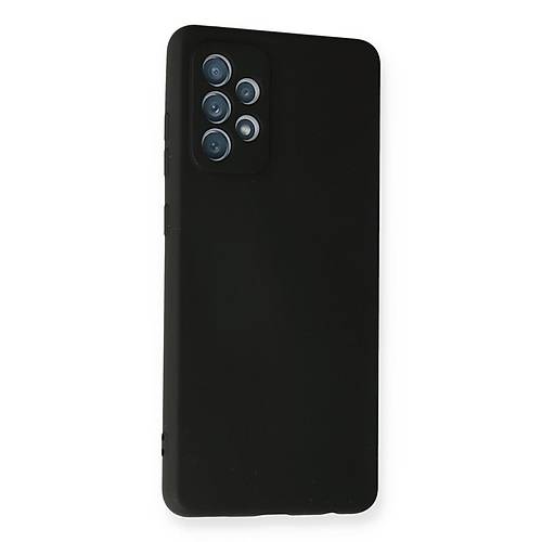 Galaxy A72 K�l�f Nano i�i Kadife Silikon - Siyah