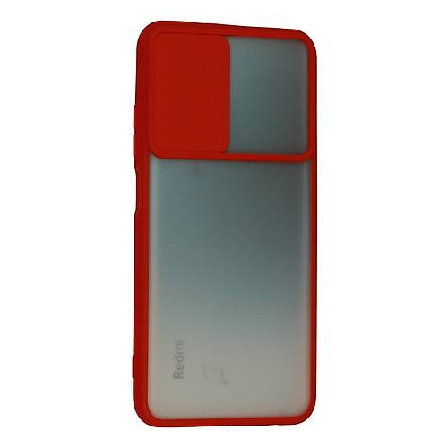 Redmi Note 10 K�l�f Palm Buzlu Kamera S�rg�l� Silikon - K�rm�z�