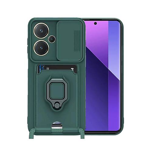 Redmi Note 13 Pro Plus K�l�f Zuma Kartvizitli Y�z�kl� Silikon - Ye�il