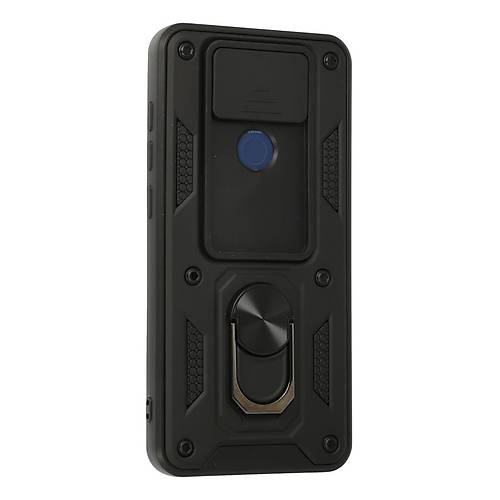 Redmi Note 9 K�l�f Pars Lens Y�z�kl� Silikon - Siyah