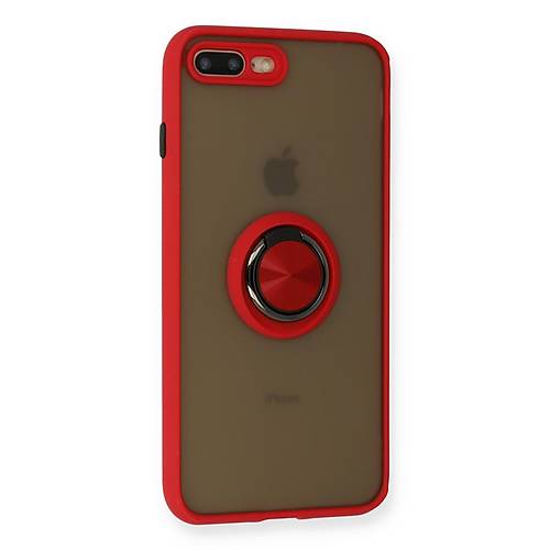 iPhone 7 Plus K�l�f Montreal Y�z�kl� Silikon Kapak - K�rm�z�
