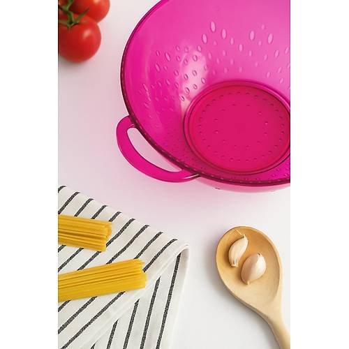 Akrilik Pembe Makarna S�zge�i & Sebze Meyve S�zge�i