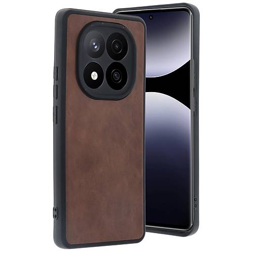 Redmi Note 14 Pro 5G K�l�f Aras Deri Kapak - Taba