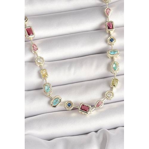 Pirin� Gold Renk Zirkon Ta�l� VIP Seri Kad�n Kolye