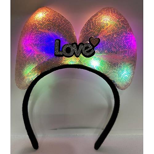 LED I��kl� Love Yaz�l� Pembe Fiyonk Ta� � K�z �ocuk Parti Tac�