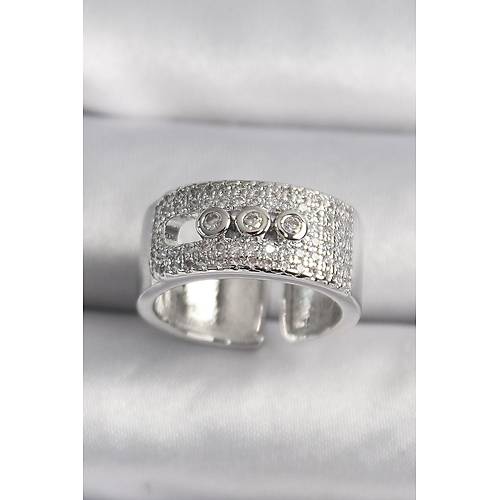 Pirin� G�m�� Renk Zirkon Ta�l� Messika Model Kad�n Y�z�k