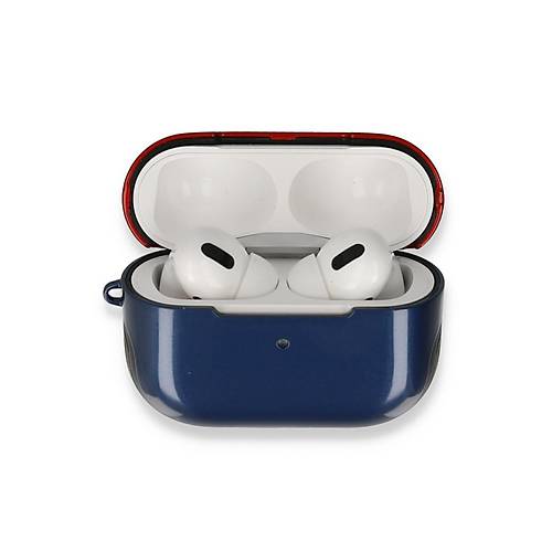 Airpods Pro (1.nesil) 3in1 K�l�f - Lacivert-K�rm�z�