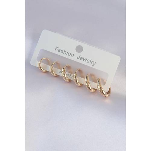 Pirin� Gold Renk Oval K�pe Seti