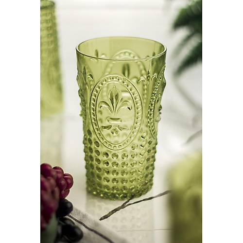 Akrilik Koyu Ye�il Tekli Uzun Bardak & Su Me�rubat Barda�� 750 ml ( B�y�k Boy & Cam De�ildir )