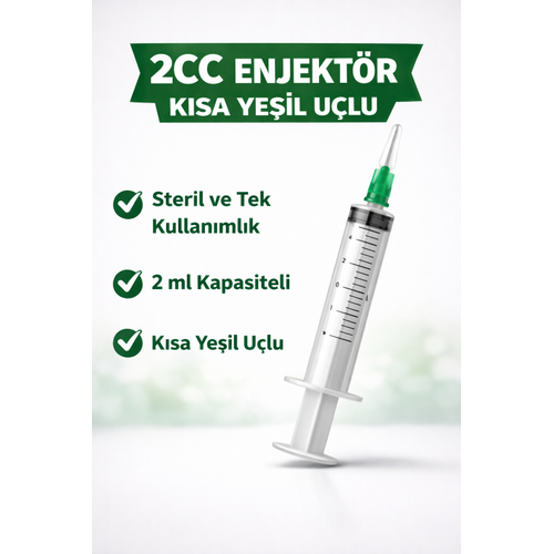 2CC Enjekt�r Ye�il U�lu Steril ��r�nga