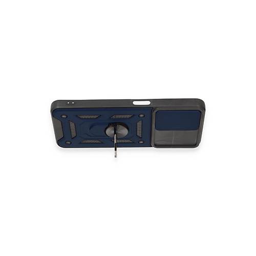 Realme C35 K�l�f Pars Lens Y�z�kl� Silikon - Lacivert
