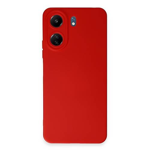 Redmi 13C K�l�f Nano i�i Kadife Silikon - K�rm�z�