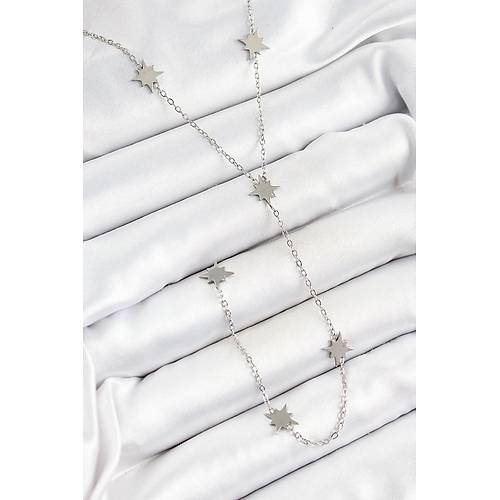 316L �elik Kutup Y�ld�z� Fig�rl� Y Model G�m�� Renk Kad�n Kolye